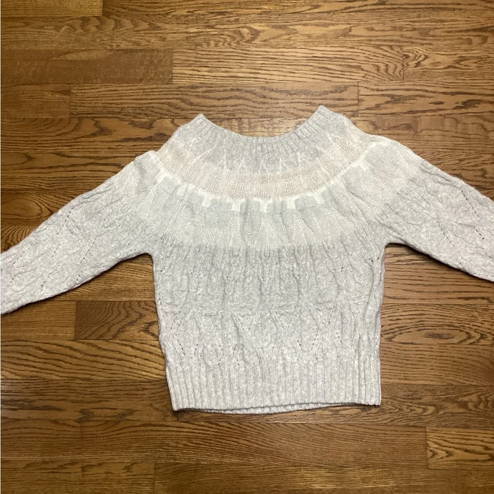 White House Black Market Neutrals  cable knit sweater.